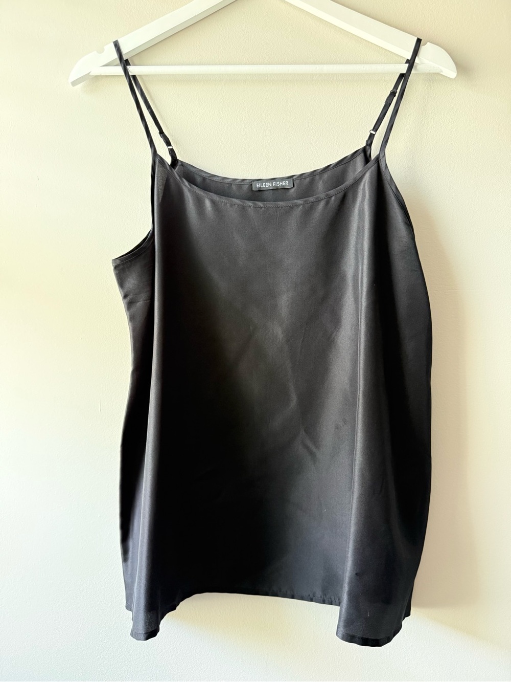 EILEEN FISHER Black 100% Silk Tank Camisole Size Small